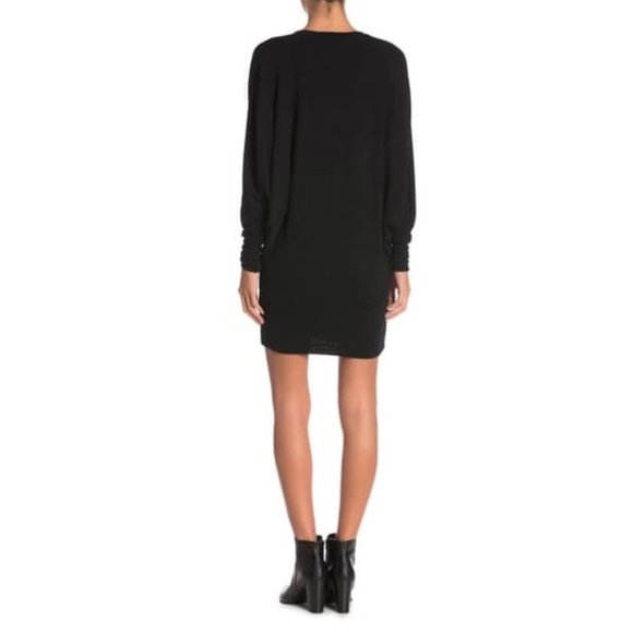 Go Couture Solid V-Neck Tunic Sweater Dress - Picture 2 of 7